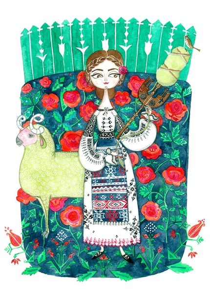 Story from Romania — print de artă de Marina Plantus, folclor
