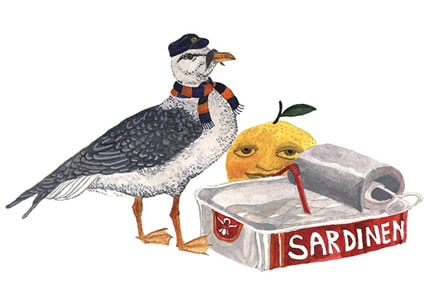 Story of a Grapefruit — print de artă de Sebastian Oprita, mâncare