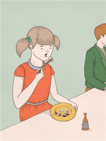 Sushi — print de artă de Camellie, mâncare