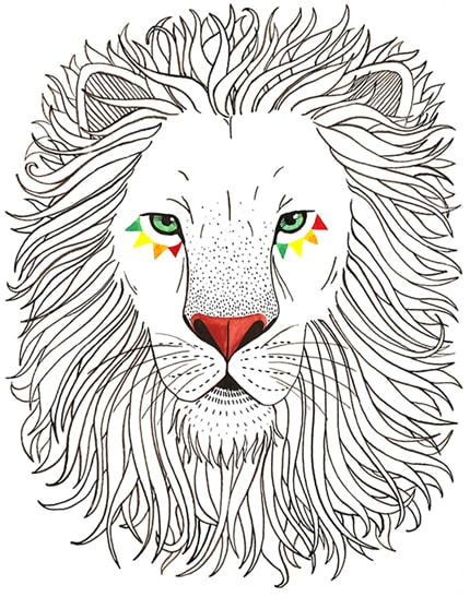 The Lion — print de artă de Oana Befort, animale, alb-negru