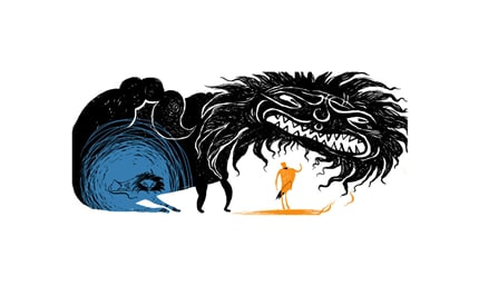 The Monster — print de artă de Maria Surducan, horror