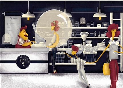 The Naive — print de artă semnat de Irina Perju, pentru copii, amuzant