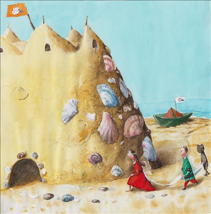 The Sandcastle — print de artă semnat de Irina Dobrescu, pentru copii