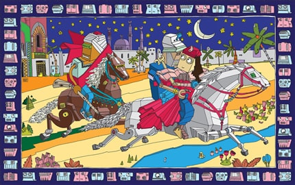 The Abduction from the Seraglio — print de artă de Ghica Popa, de colecție, benzi desenate