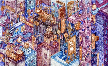 The City II — print de artă de Sorina Vazelina, arhitectură, de colecție