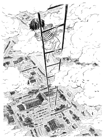 To touch the sky / tensiunea scarii — print de artă de Tuan Nini, arhitectură, alb-negru