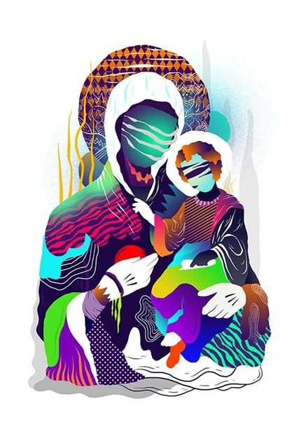 Virgin Mary — print de artă de Kitra, personalități