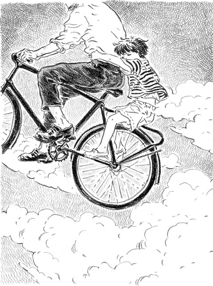 Warmth and wheels / tataie celalalt om al meu — print de artă de Tuan Nini, alb-negru, dreamy