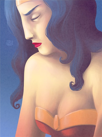Wonder Woman — print de artă de Xiusha, benzi desenate, portret